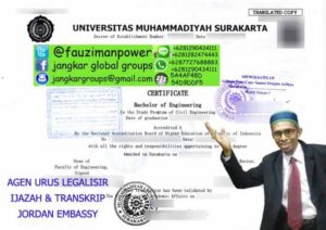 Jasa Legalisasi Ijazah di Kedutaan Yordania