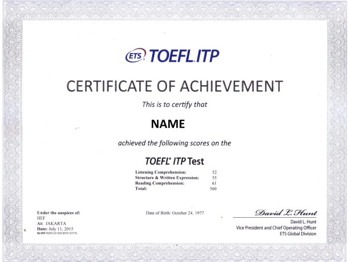 Jasa Waarmerking Sertifikat TOEFL di Notaris